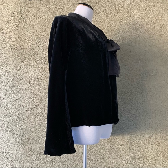 “Pure DKNY” Black Velvet Jacket Bow-Tie Closure Gorgeous size 6 - Picture 6 of 12